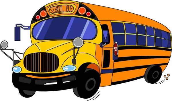 Autobús Escolar Ilustración Vectorial Simple — Vector de stock