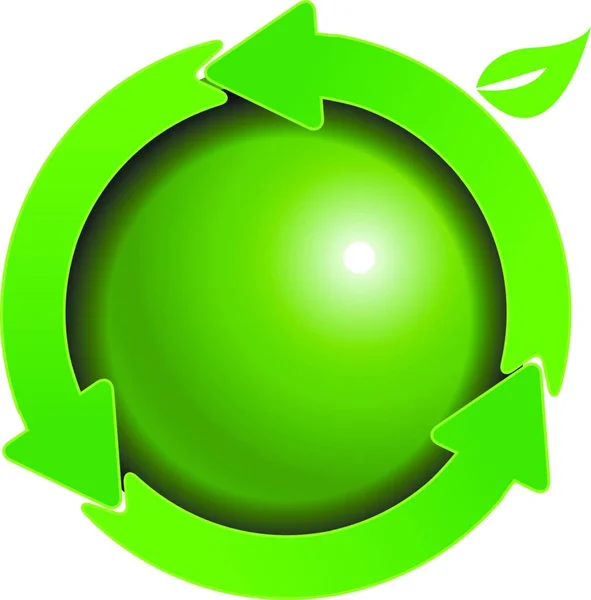 Πράσινη Μπάλα Απλή Διανυσματική Απεικόνιση — Διανυσματικό Αρχείο