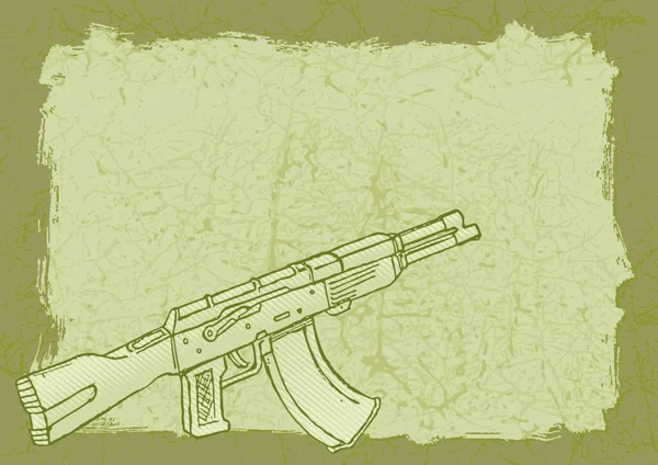Feuerwaffe Auf Grunge Bunte Vektorillustration — Stockvektor