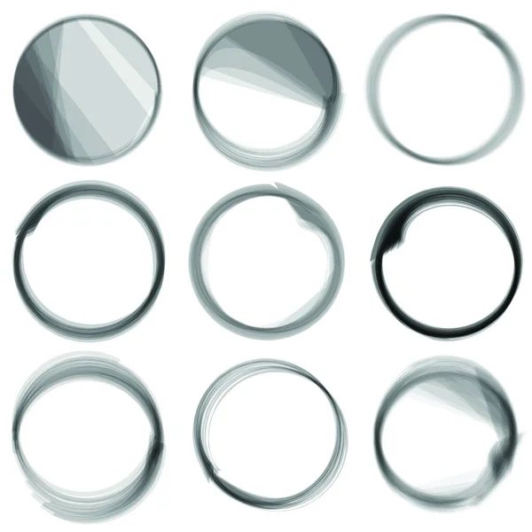 Série Cercles Encre Drainés Main Illustration Vectorielle Colorée — Image vectorielle