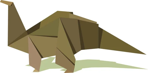 Origami Dinosauro Colorato Illustrazione Vettoriale — Vettoriale Stock
