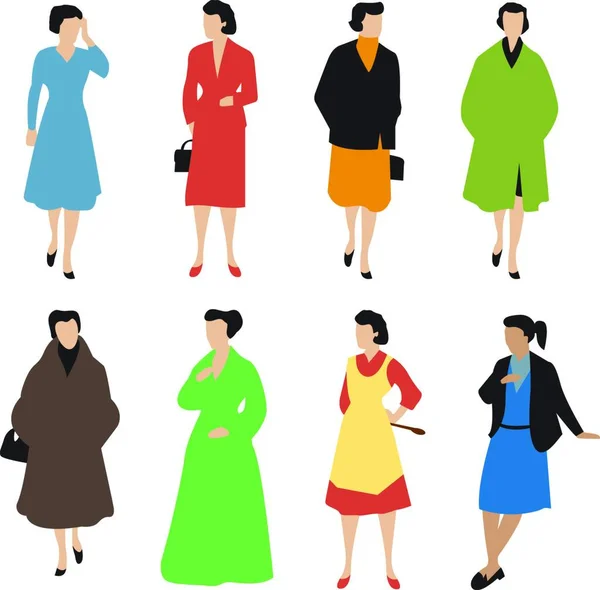 Femmes Illustration Vectorielle Colorée — Image vectorielle