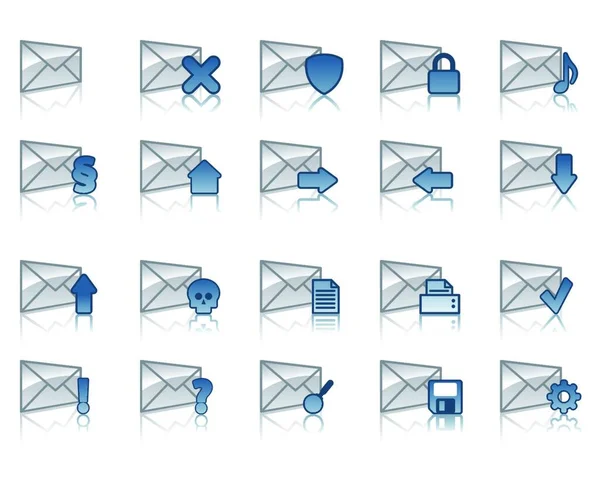 Icônes Email Illustration Vectorielle Colorée — Image vectorielle