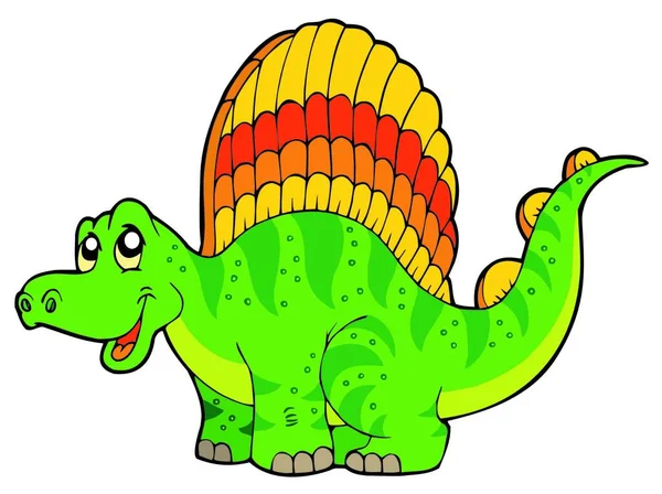 Kreslený Malý Dinosaurus Barevné Vektorové Ilustrace — Stockový vektor