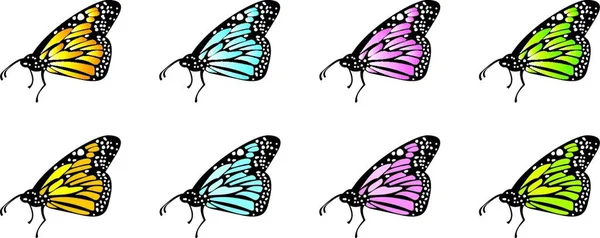Illustration Vectorielle Colorée Papillons — Image vectorielle