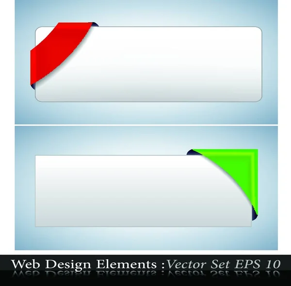 Colored Corner Ribbon Set — Stock Vector
