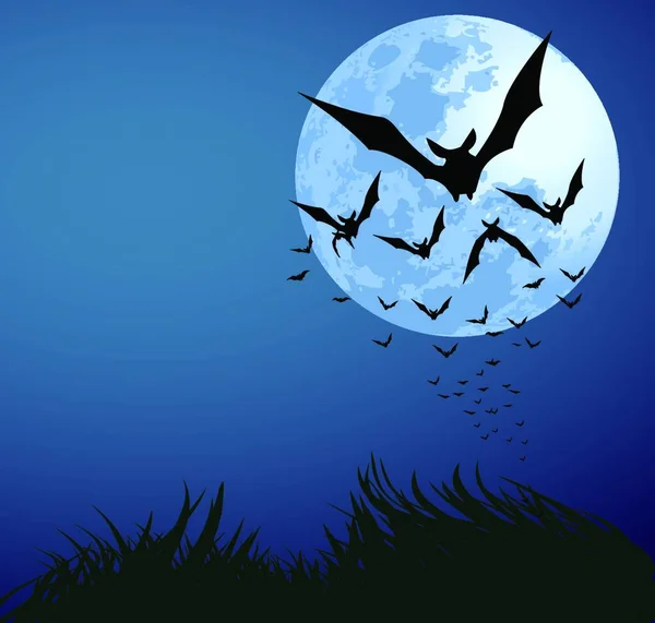 Halloween Nacht Bunte Vektor Illustration — Stockvektor