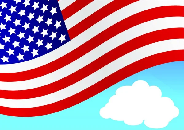 Wavy American Flag Graphic Vector Illustration — Stock Vector