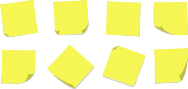 Prosté Žluté Lepivé Poznámky Grafické Vektorové Znázornění — Stockový vektor