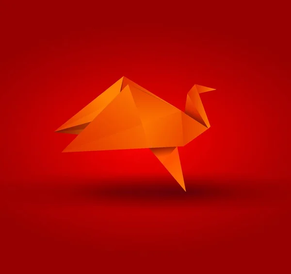 Origami Pássaro Ilustração Vetorial Colorido — Vetor de Stock