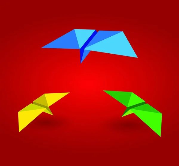 Origami Vögel Stilvolle Vektorillustration — Stockvektor