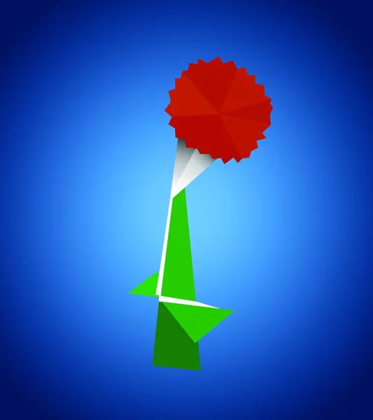 Origami Blume Einfache Vektorillustration — Stockvektor