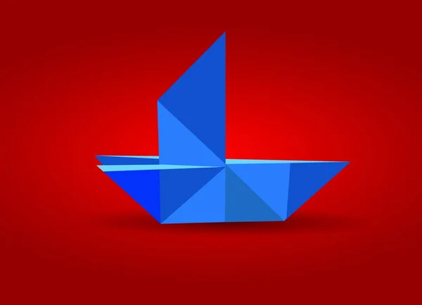 Origami Łódź Prosty Wektor Ilustracji — Wektor stockowy