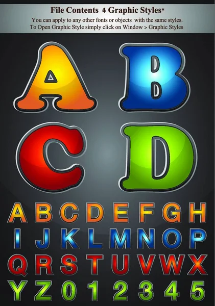 Illustration Vectorielle Lettres Style Graphique — Image vectorielle