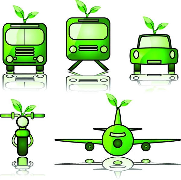 緑の輸送 単純なベクトル図 — ストックベクタ