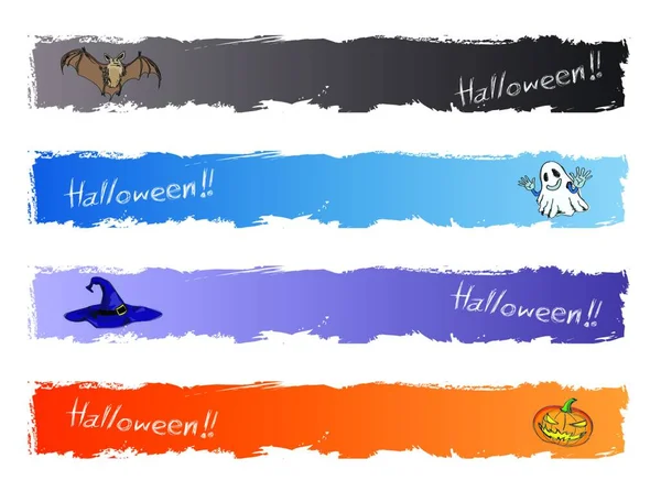 Halloween Bannerek Vektor Illusztráció — Stock Vector