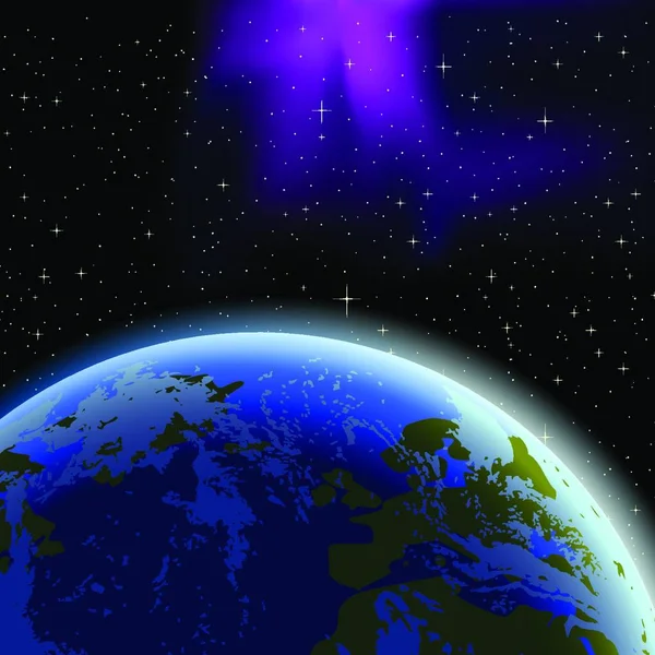 Planète Terre Horizon Espace — Image vectorielle