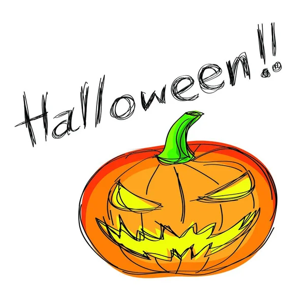 Illustrazione Vettoriale Zucca Halloween — Vettoriale Stock