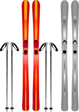 ski, grafik vektör illüstrasyonu