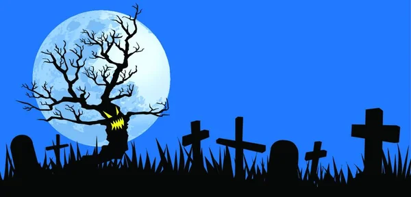 Halloween Noční Vektorová Ilustrace — Stockový vektor