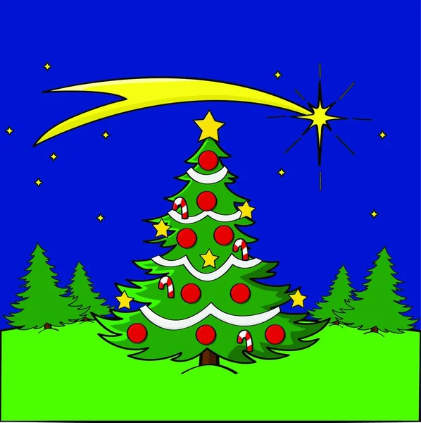 Weihnachtsbaum Ikone Web Einfache Illustration — Stockvektor