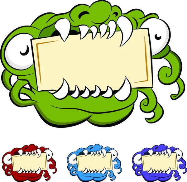 Monster Mouth Sign Ilustración Vectores Colores — Archivo Imágenes Vectoriales