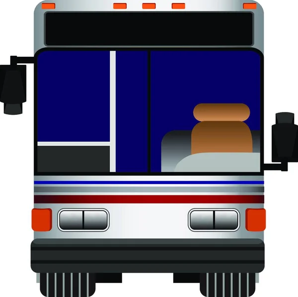 Vista Frontal Bus Ilustração Vetorial Colorido — Vetor de Stock