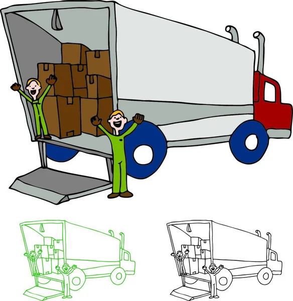 Moving Truck Company Illustration Vectorielle Colorée — Image vectorielle