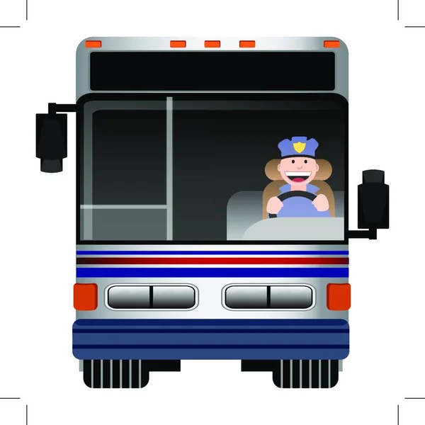 Kierowca Autobusu Kolorowe Wektor Ilustracji — Wektor stockowy