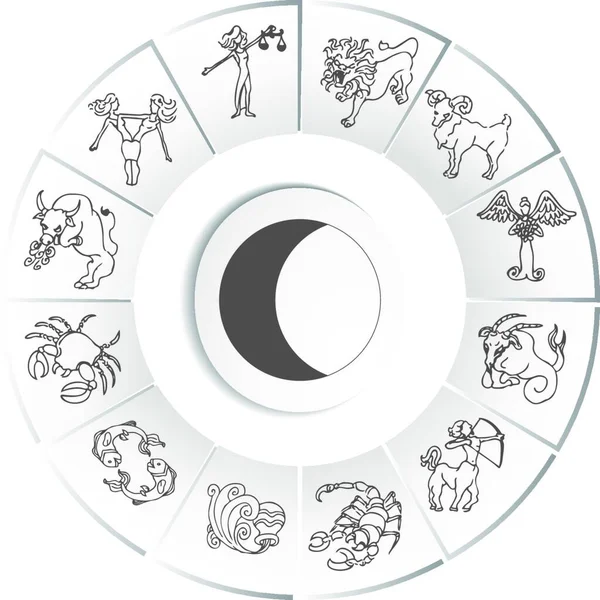 Illustrazione Vettoriale Dei Disegni Zodiacali — Vettoriale Stock