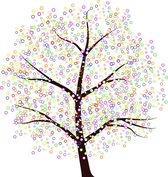 Punkte Baum Vektorillustration — Stockvektor