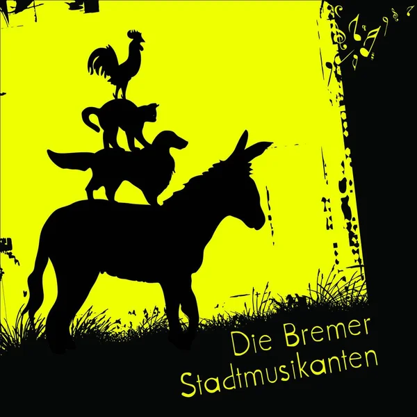 Bremen Kasabası Müzisyenleri Modern Vektör Illüstrasyonu — Stok Vektör