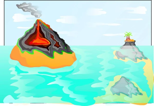 Volcano Graphic Vector Illustration — Stock Vector