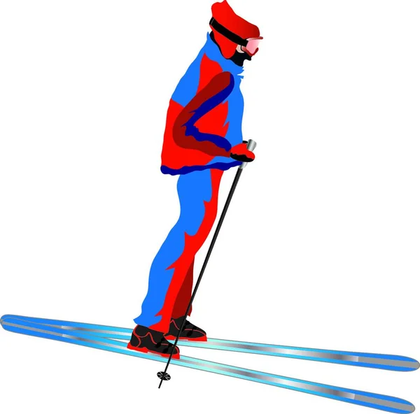 Skier Graphic Vector Illustration — Stock Vector