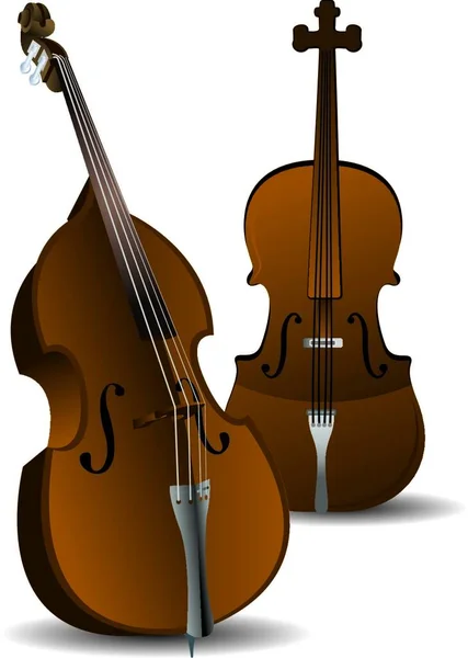 Pair Cellos Modern Vector Illustration — Stock Vector