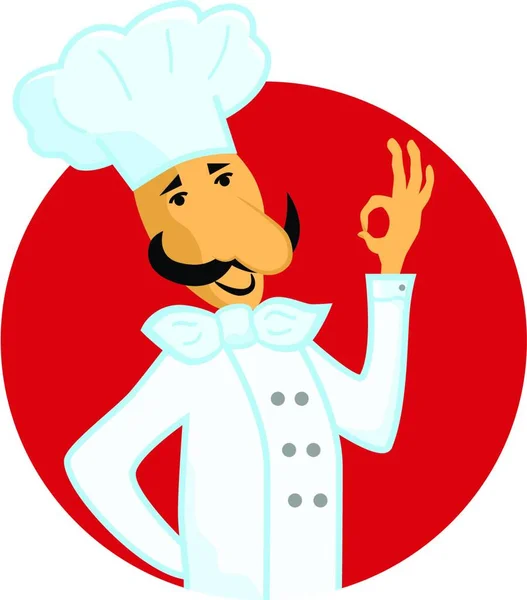 Chef Italiano Illustrazione Grafica Vettoriale — Vettoriale Stock