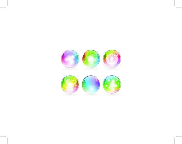 Veelkleurige Glanzende Ballen Grafische Vector Illustratie — Stockvector