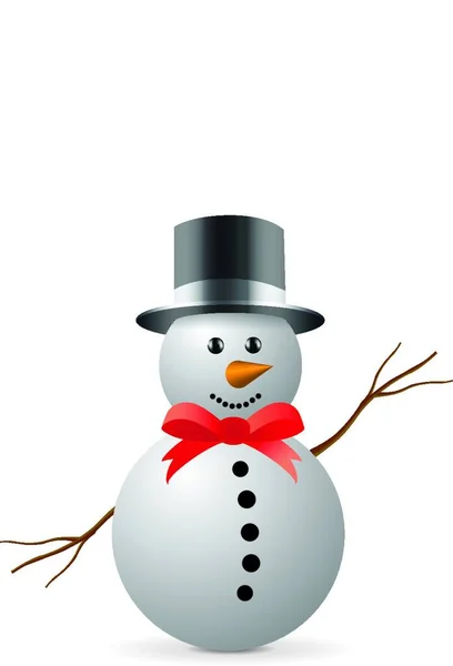 Χαριτωμένο Εικονίδιο Χιονάνθρωπος Διανυσματική Απεικόνιση — Διανυσματικό Αρχείο