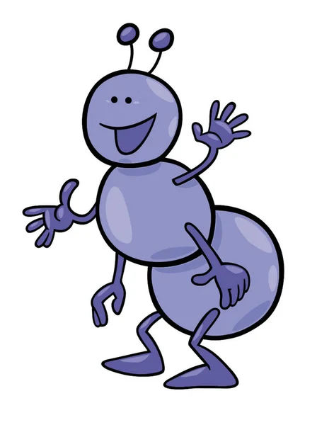 Komik Karınca Grafik Vektör Çizimi — Stok Vektör