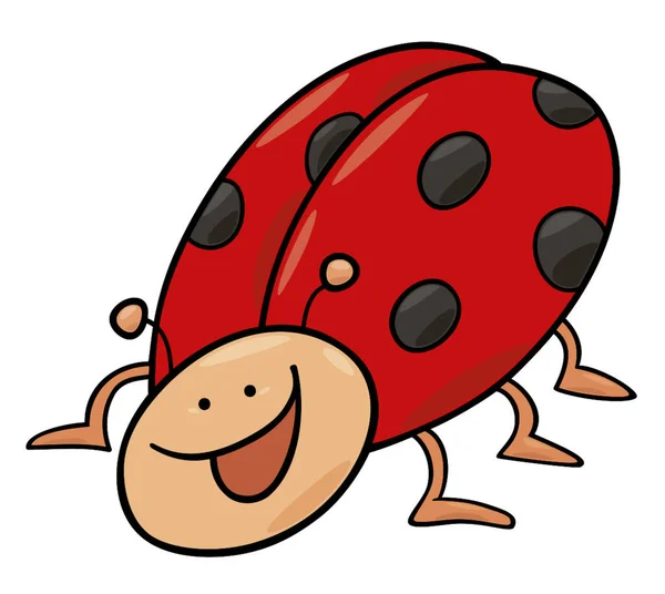 Komik Uğur Böceği Grafik Vektör Çizimi — Stok Vektör