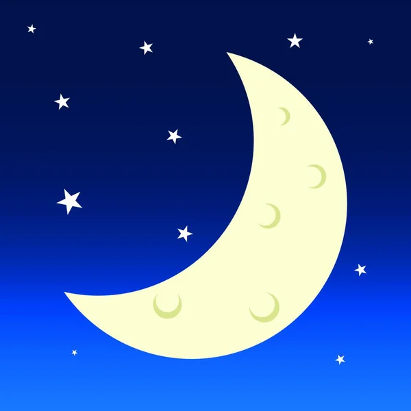 Lune Illustration Vectorielle Colorée — Image vectorielle
