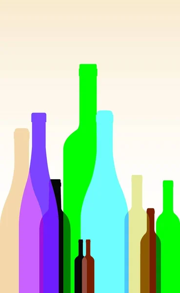 Colorful Bottles Graphic Vector Illustration — Stock Vector