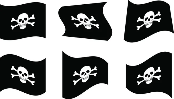 Bandeiras Piratas Ilustração Vetorial — Vetor de Stock