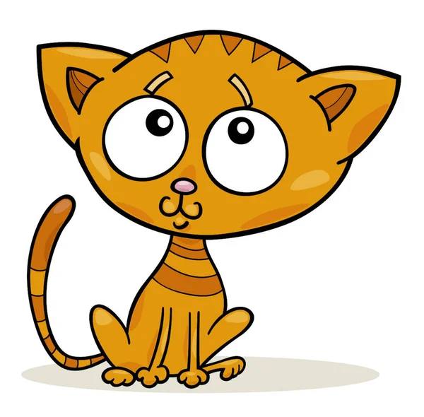 Cute Kitten Simple Vector Illustration — Stock Vector