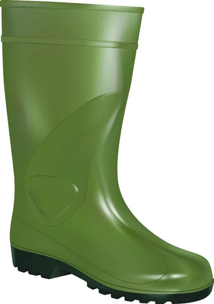 绿色橡胶靴 图形矢量插图 — 图库矢量图片