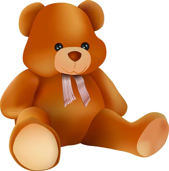 Teddy Bear Colorful Vector Illustration — Stock Vector