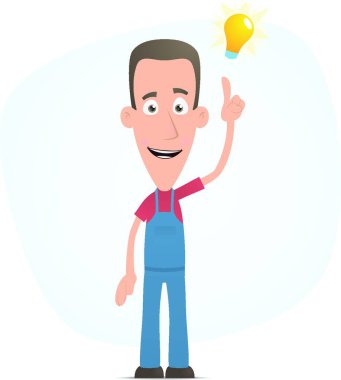 Tamirci fikri ziyaret etti, grafik vektör çizimi