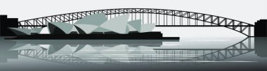 Sydney Köprüsü, grafik vektör illüstrasyonu