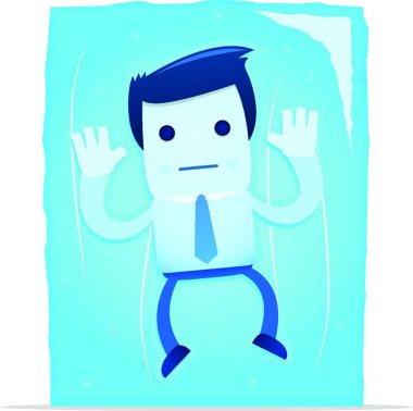 donmuş yönetici, grafik vektör illüstrasyonu