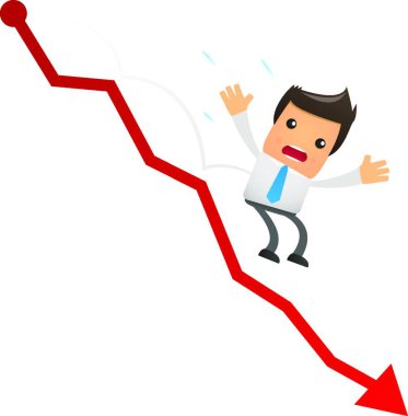 Döviz kurunda düşüş, grafik vektör illüstrasyonu